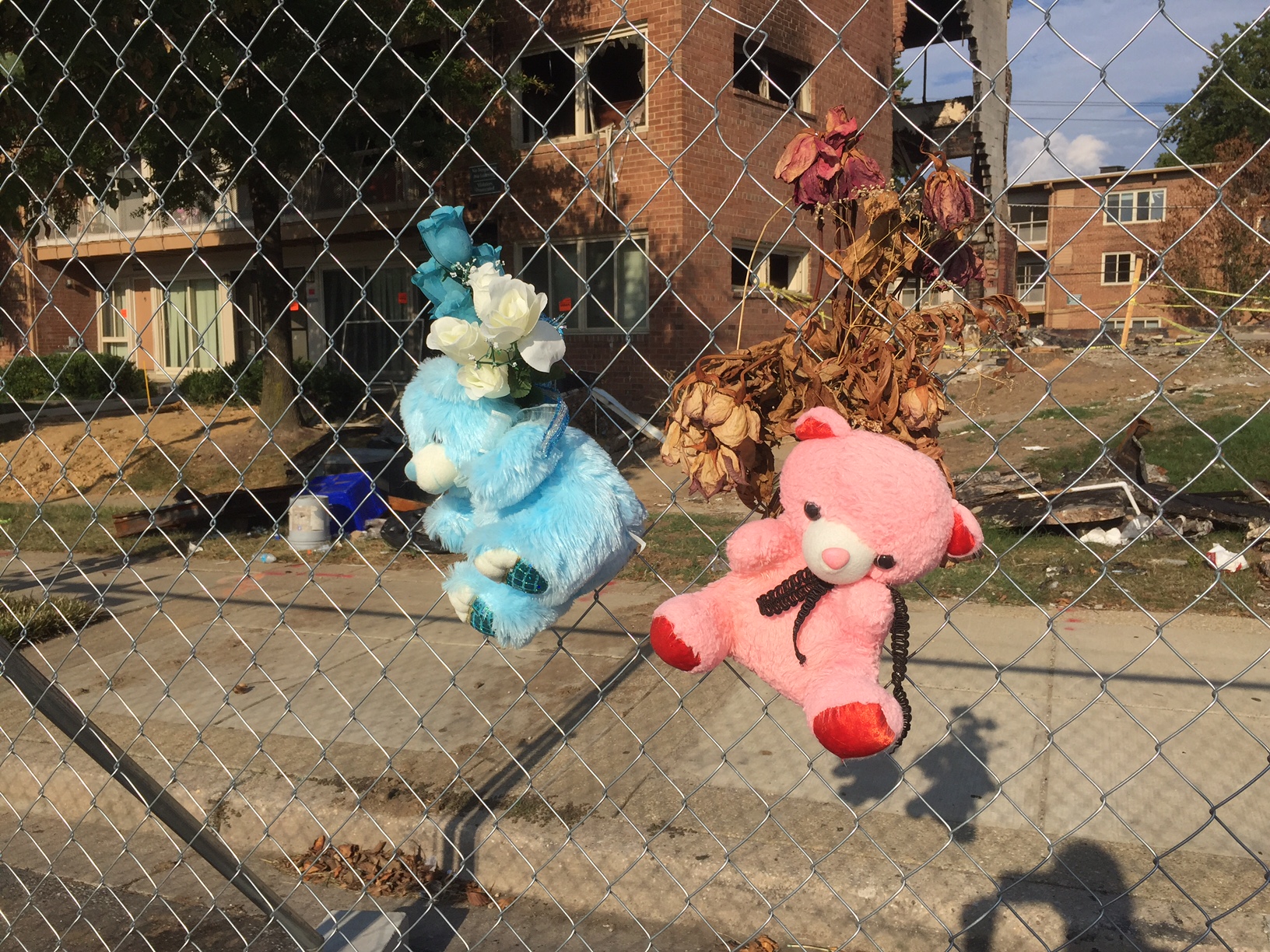 Flower Branch Apartments memorial after the 2016 explosion
