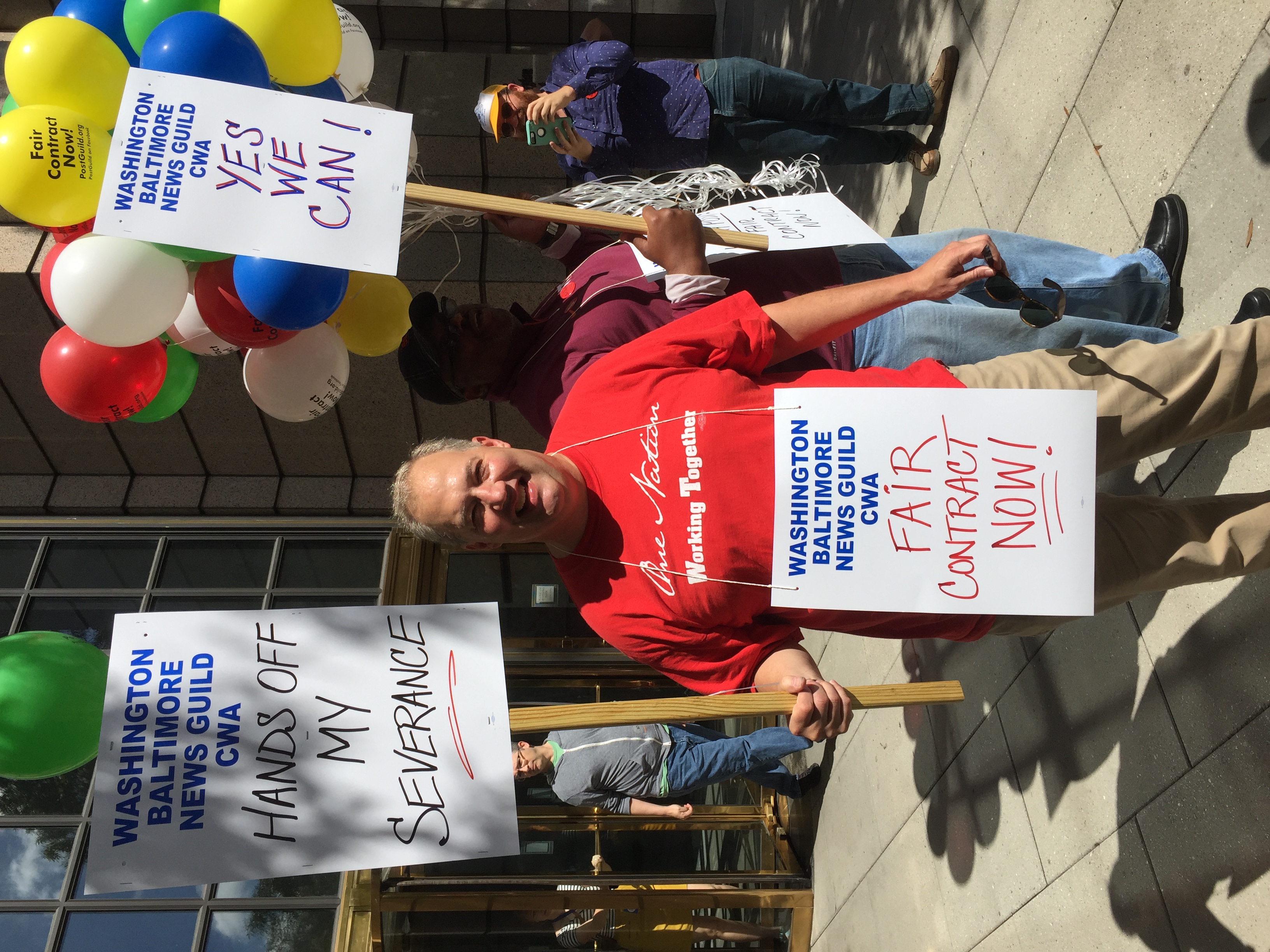 Matt Losak at a union rally